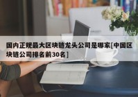 国内正规最大区块链龙头公司是哪家[中国区块链公司排名前30名]